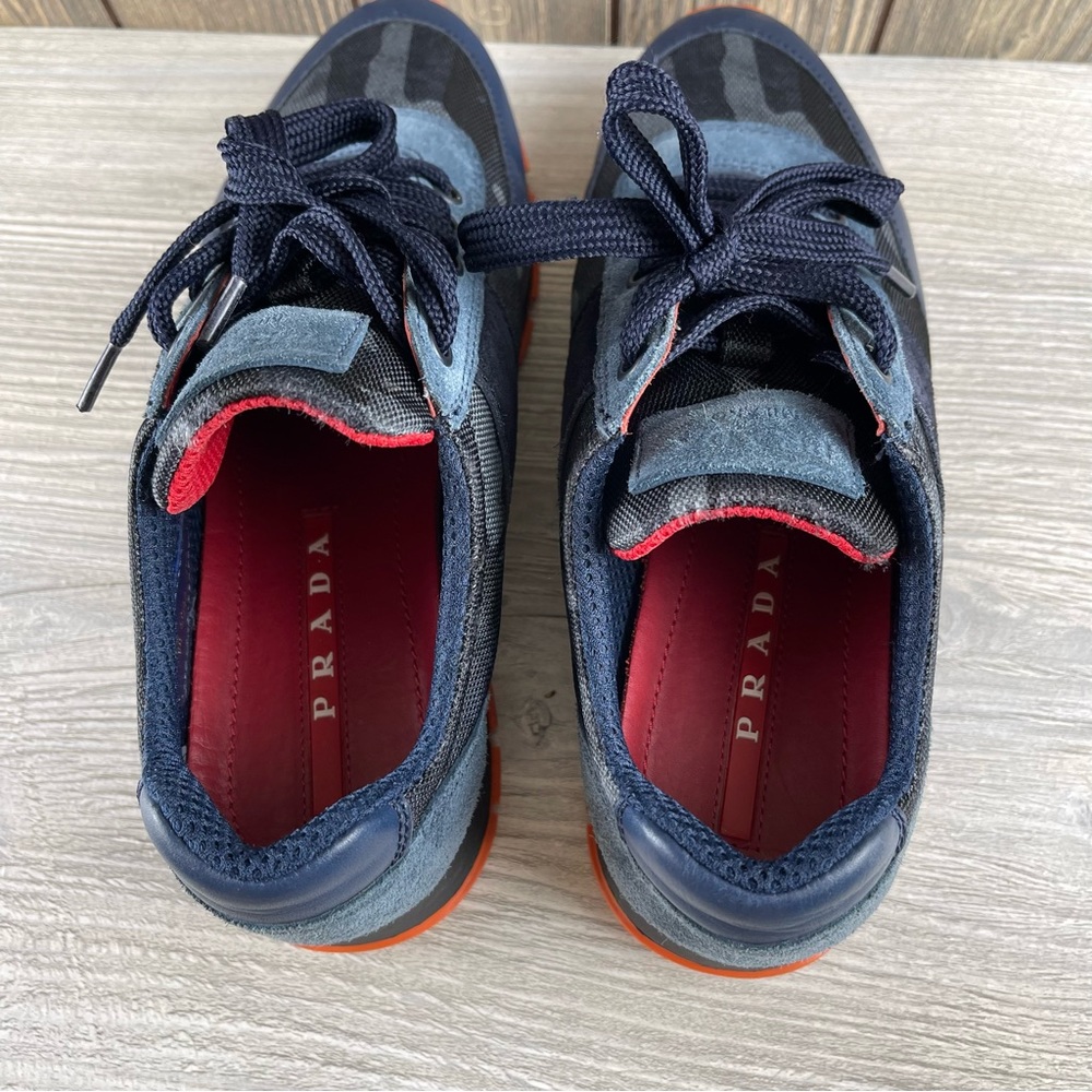 PRADA Women’s Designer Suede Nylon Camouflage Camo Sneakers Casual Shoes Sz:37.5 - Picture 11 of 16
